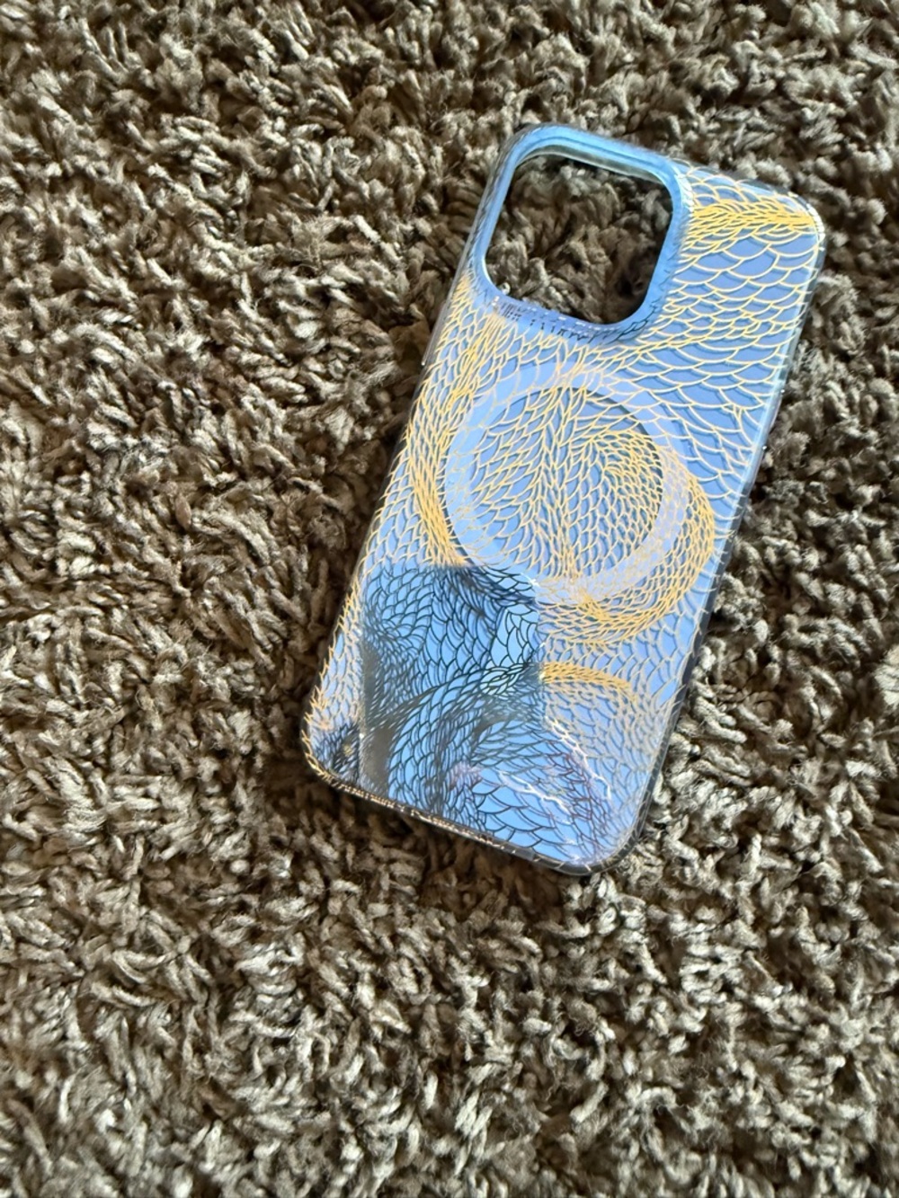 Blue and Gold Patterned Phone Case - Stylish Protective Cover